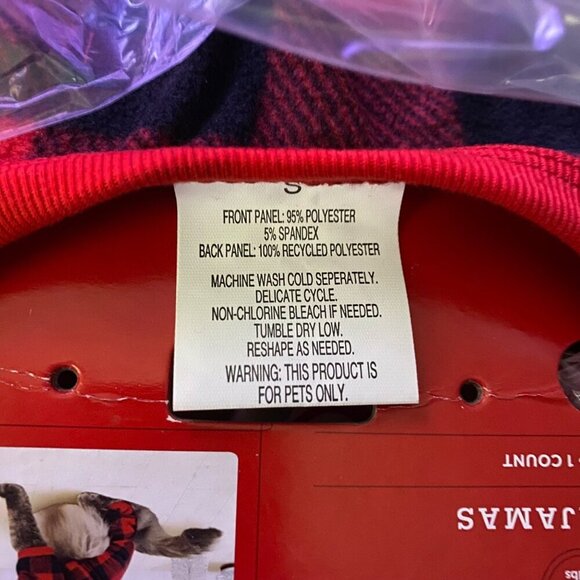 Wondershop Pet Pajamas Buffalo Check Black Red Dog Cat Small NEW NWT - Picture 9 of 9